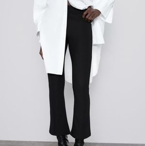 Zara black flare cropped leggings